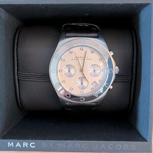 Marc by Marc Jacobs Watch with Black Leather Strap NWT